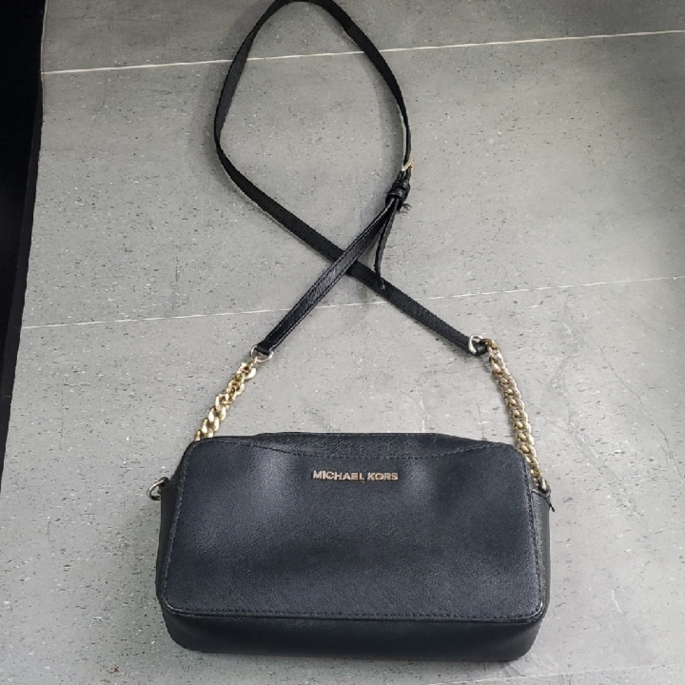 Michael Kors Black and Gold Crossbody Bag
